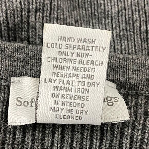 Soft Surroundings‎ Gray Ribbed Sweater Minimalist Academia Casual Capsule Large - Picture 5 of 10